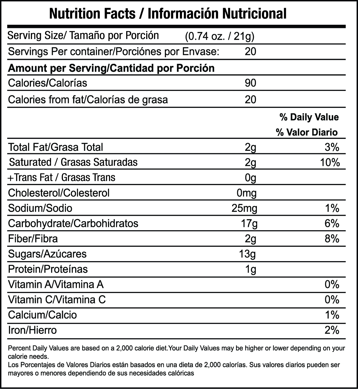 Hazelnut Latte (Avellana) nutrition facts